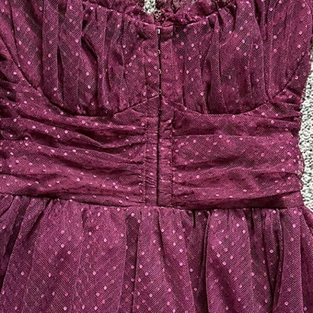 Lulus Regal Radiance Burgundy Tulle Bustier Midi Dress. Excellent condition. - Picture 4 of 5